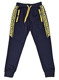 Fashion Boy Jogginghose Freizeithose warm gefüttert in Blau/Gelb, Gr. 110/116, J285.6