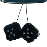 Auto-Innenzubehör-Würfel – Fuzzy Hängende Würfel für Rückspiegel, weiche Plüsch-Auto-Dekoration, Retro-Autospiegel-Würfel-Zubehör, lustige Auto-Innendekoration, klassische flauschige Würfel-Ornament