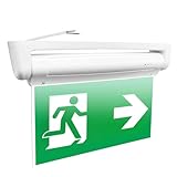 HOSPAOP LED Fluchtwegschilder Nachleuchtend, Notbeleuchtung mit Notstromakku 3h, 6 Schild Notausgang, Langnachleuchtend Notausgangsschild Rettungsweg Notlicht Geradeaus