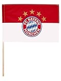 FC Bayern München Fahne Logo | Mit Stock | 60 x 40 cm | Rot-Weiß | Fußball
