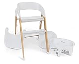 babyGO Levels Mitwachsender Hochstuhl - Perfekt für Babys bis Schulkind - Kinderhochstuhl/Babystuhl ab 6 Monaten mit hochwertigem Design - Weiß