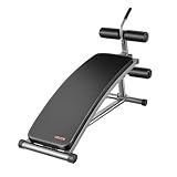 VEVOR Sit Up Bank, gebogene Bauchmuskelbank 6-stufig Höhenverstellbar (132 x 42 x 85 cm) Rückentrainer (272 kg belastbar) für Heimtraining im Fitnessstudio Krafttraining Ganzkörpermuskeltraining
