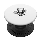 Niedliches Tennis Ninja Court Spiel Squash PopSockets Klebender PopGrip