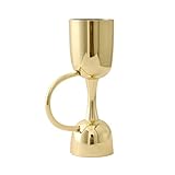 Cocktail-Messbecher für Barkeeper, 20 ml/50 ml Barkeeper, Alkohol-Messwerkzeuge, Edelstahl, Doppelbecher mit Griff (Gold)