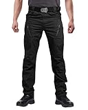 FEDTOSING Herren Outdoor Cargo Arbeitshose Militär Taktische Hose Combat Ripstop Hose mit mehreren Taschen, Schwarz , 40 W/34 L
