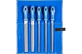 PFERD Werkstattfeilen-Set in PVC-Rolltasche, 5 Feilen, Kreuzhieb H2, 250mm, 11800542 – für universelle Schrupp- und Schlichtarbeiten geeignet