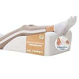 Blumtal Ergonomisches Venenkissen - höhenverstellbares Beinkissen gegen schwere Beine - Lagerungskissen Erwachsene - Kissen zum Hochlagern der Beine - Beinerhöhungskissen mit waschbarem Bezug in Weiß