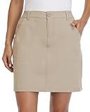 WILLIT Damen Skort Sportrock Golfrock Freizeit Rock Skort mit Hose UPF 50+ Schnelltrockner Outdoor Wandern mit Taschen Khaki XL