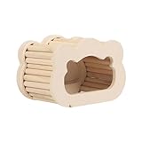 LEIDJGUN Kleintierversteck aus Holz, kratzfest, Hamsterkäfig, Spielhaus, Eichhörnchen, Käfigmöbel