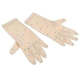 Geardeangloow Elastische Mädchen Handschuhe mit Strass für Eiskunstlauf Wettkampf M