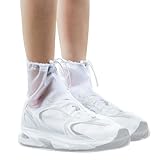 Regenüberschuhe Wasserdicht Schuhe Überschuhe, Outdoor Rutschfester Schuhüberzieher Fahrrad Regenschutz Regenschuhe Wiederverwendbare mit Weiß Schutz Von Den Zehen Bis Zur Wade für Überziehschuhe