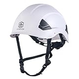 Schutzhelm belüftet, Sicherheitshelm bauhelm mit EN 397 Industriehelm, ANSI Z89.1 zugelassene Arbeitshelm für Industrie und BAU (Weiß)