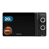 Cecotec Pro Clean 3130 Mikrowelle 700 W Quarz Grill 800 W Garraum 20 L Hochpollierte All Black Frontspiegeltür Innenlicht 3D Wave Ready 2 Clean 30 Min Grarzeit Timer 6 Stufen 2 Drehregler In Schwarz