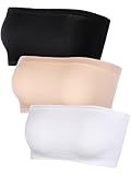 Trägerloser Damen-Bralette, Nahtloser Bandeau-BH, Stretch, Nicht gepolstert, Bandeau-Top, BH, 3 Stück - Mehrfarbig -