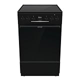 Gorenje GECS5C70BPA Elektro-Standherd mit Glaskeramik-Kochfeld /50cm/70 Liter/GentleClose/Schnellaufheizung/AirFry/ExtraSteam/Teleskopauszüge/AquaClean/schwarz