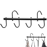 GHWMYD Gartengerätehalter, Trensenhalter, Abnehmbar Gerätehalter Wand mit 4 Stück Groß Haken für Aufhängen des Hofzauns, Schwerlast Metall Haken für Küche, Garage, Keller(Tragkraft 25kg)