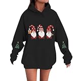 Weihnachtspullover,weihnachtsshirt Kinder,Mädchen Halloween-Sweatshirt, süße Grafik, Pullover, Oberteile, lustige Neuheit, Print, Rundhals-Sweatshirts Hausjacke Mädchen (Black, XXXXXL)*