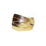Metallischer Lederstreifen, doppelseitig, PU-Kunstleder, für Bastelarbeiten, goldfarben, 10 mm x 5 m