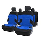 TOYOUN Autositzbezüge Universal Set Blau - Auto-Sitzbezüge Komplettset - Auto-Sitzschoner/Schonbezüge Universell passende Auto, 2 Vordersitzbezüge, 1 Rücksitzbezug