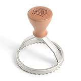Marcato Ravioli and Cookie Cutter, Ravioli Maker, Cookie Cutters, Solid Wood and Cast Aluminum, Made in Italy, 80 mm Round Stamp