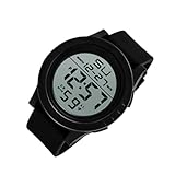 CTIRCHIU Luminous LED Sportuhr für Herren wasserdichte Digitale Armbanduhr mit Stoppuhr und Countdown Geeignet für Outdoor Aktivitäten als Schwarz