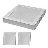 ZONE LED SET - 18W LED-Panel Aufputzmontage, Deckenlampe, Kunststoff, Deckenleuchte, IP20, Quadrat, 21,6 cm, Warmweiß, 3000K, 2-er Pack