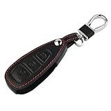 Schlüsselhülle aus Leder für Auto-Fernbedienung, kompatibel mit Fiesta, für Focus, Mondeo und Kuga 3-Tasten-Modelle