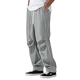 Jogginghose Herren Lang Stretch Straight Leg Elastische Taille Arbeitshosen Freizeithose Casual Relaxed-Fit Aestethic Stoffhose Sweatpants Cargo mit Tunnelzug und Taschen Outdoorhose Trainingshose