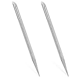 Qianyu 2 Stück Profi Nagelhautschieber Edelstahl Nagelschieber Gel Nagellack Entferner Kit Vollmetall Cuticle Pusher für Maniküre Pediküre Nagelreiniger Nagelhautentferner