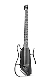 Donner HUSH-C Akustik-E-Gitarre, geräuscharm, Nylon, Schwarz