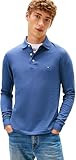 Tommy Hilfiger Herren Poloshirt Langarm Slim Basic, Blau (Aegean Sea), M