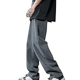 Maskjuwio Motorrad Jeans Herren Baggy Jeanshose Gerade Jogginghose Denim Chinohose Weites Bein Freizeithose Verwaschen Streetwear Atmungsaktive Strandhose Einfarbig Sporthose Outdoor Sweathosen
