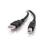 C2G 1M USB-Druckerkabel, USB 2.0 A-auf-B-Kabel. Kompatibel mit Druckern und Scannern von HP, Epson, Brother, Samsung, Cannon und allen anderen USB A/B-Geräten, Schwarz