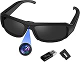 Ninsanmoon Sonnenbrille Sportkamera HD 1080P Brille Mini Action Kamera, 32GB Sonnenbrille Sport Action Kamera, Aufnahme für Wandern, Reiten Outdoor Aktivitäten - Schwarz