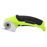 Cryfokt Elektrische Schere, Robuster Hand-Stoffschneider mit Sicherheitsverriegelung, Tragbares Werkzeug Zum Schneiden von Decken und Trimmen von Seilen (GREEN #14)