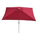 Mendler Sonnenschirm N23AM, Gartenschirm, 2x3m rechteckig neigbar, Polyester/Alu 4,5kg - bordeaux