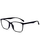 ANRRI Blaulicht-blockierende Brille, Anti-Augen-Ermüdungslinse, leichte Rahmenbrille, Schwarz, Herren/Damen