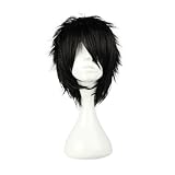 COSPLAZA Cosplay Wig Kostueme Perücke Short Rock Spiky gerade Schwarz Heat Resistant 30cm Party Haar Perücken