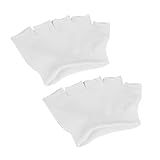 CONGARTENO 4 Paar Damen Fünf Zehen Socken Weiß Peep Toe Halbstrümpfe aus Baumwolle mit Vorfußpolster Atmungsaktiv Elastisch Rutschfest für Yoga Fitness und Alltag