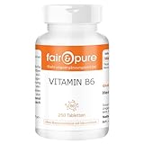 Fair & Pure Vitamin B6 22,5mg, 250 Tabletten, Pyridoxin HCl, veganes Nahrungsergänzungsmittel ohne Zusätze, in Deutschland hergestellt
