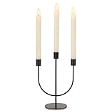 Sziqiqi Kerzenhalter Kerzenständer für Stabkerzen Halloween, Kandelaber Kerzenhalter 3-Armig Schwarzer Kerzenleuchter für Kegelkerzen für Hochzeit Tisch Mittelstücke Weihnachten Mantel Dekor