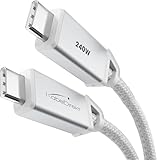 KabelDirekt – USB C Kabel zum Schnellladen mit 240W, bruchfeste Metallstecker + stabiles Nylon-Braiding, USB 2.0 – 5x 1m (Ladekabel/Datenkabel für Handys/Laptops – Weiß)