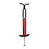 Relaxdays Pogo Stick, für Kinder, Springstock bis 60 kg, gepolststert, Sprungstab Outdoor, rutschfest, Edelstahl, rot