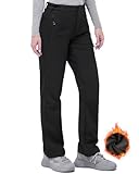 33,000ft Outdoorhose Damen Wanderhose Wasserdicht Softshellhose Winter Ski Hosen Warm Gefüttert Arbeitshose Snowboardhose Winddicht Trekkinghose Schwarz 46/31L