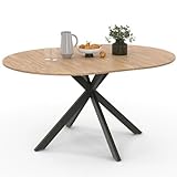 IDMarket - Esstisch, ausziehbar, rund, Alix, 4-8 Personen, Spinnenfuß, Holz und Schwarz, 110 – 150 cm