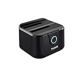 TooQ TQDS-802B - Dockingstation Anschlussbasis mit doppeltem SATA Schacht für 2,5 und 3,5 Zoll Laufwerke, USB 3.0 und USB 2.0-HOST, Offline CLONE Funktion, Farbe Schwarz