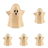 Décopatch AC914C - Pappmaché, Teelichthalter, Gespenst 9x8x10,5 cm, zum Dekorieren, für Halloween, Kartonbraun, 1 Stück (Packung mit 5)
