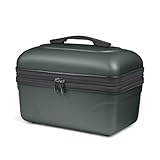 KINSTON 2er Set Große Kosmetiktasche - Hartschalenkoffer Kosmetiktasche Kulturbeutel mit Griff Reise Organizer Große Kapazität, Grün (Vert anglais), großes Modell, Kosmetikkoffer