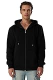 Smith & Solo Hoodie Herren Reißverschluss – Sweatjacke Kapuzenjacke Zipper Kapuzenpullover Hoodies Männer Kapuzenpulli Regular Fit (Schwarz XL)