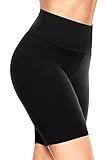 TNNZEET Radlerhose Damen Hohe Taille Kurze Sporthose Leggings Blickdicht Sommer Shorts Yoga Hose für Gym Sport (Schwarz,S-M)